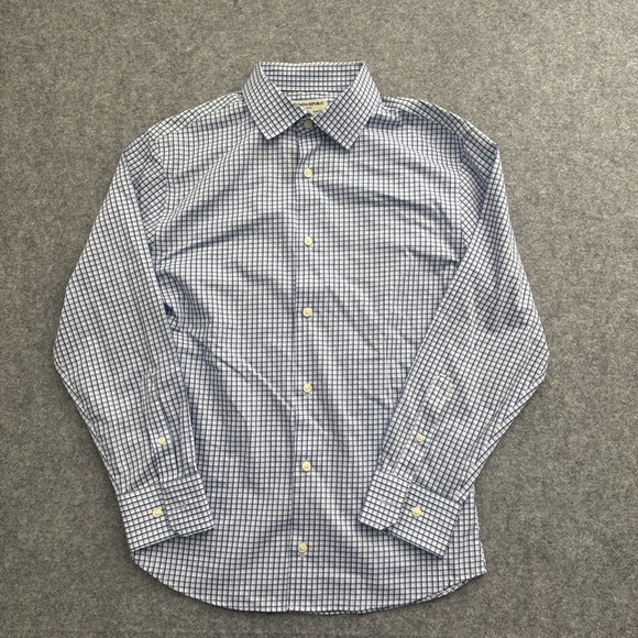 Banana Republic Other - Banana Republic Long Sleeve Plaid‎ Button Down Shirt Slim Fit Men's M Blue White
